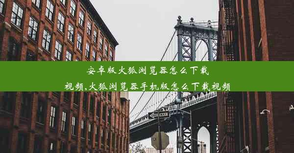 安卓版火狐浏览器怎么下载视频,火狐浏览器手机版怎么下载视频