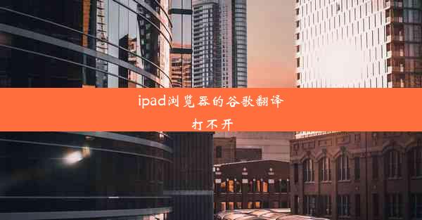 ipad浏览器的谷歌翻译打不开