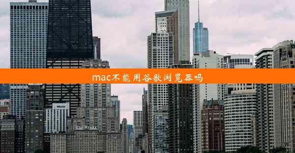 mac不能用谷歌浏览器吗