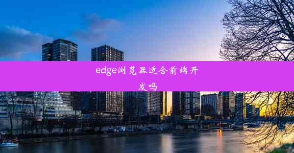 edge浏览器适合前端开发吗