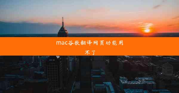 mac谷歌翻译网页功能用不了