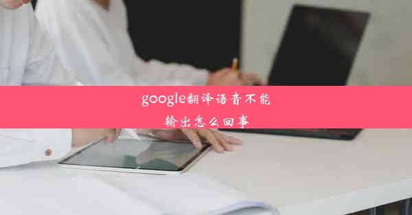 google翻译语音不能输出怎么回事