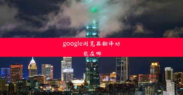 google浏览器翻译功能在哪