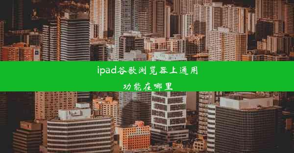 ipad谷歌浏览器上通用功能在哪里