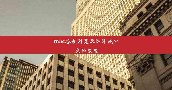 mac谷歌浏览器翻译成中文的设置