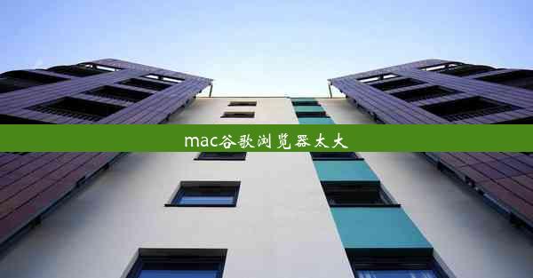 mac谷歌浏览器太大