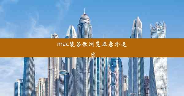 mac装谷歌浏览器意外退出