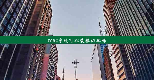 mac系统可以装模拟器吗