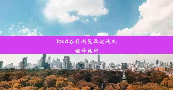 ipad谷歌浏览器沉浸式翻译插件