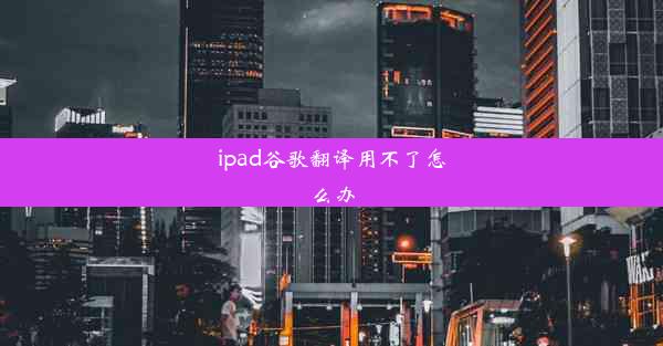 ipad谷歌翻译用不了怎么办