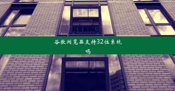 谷歌浏览器支持32位系统吗