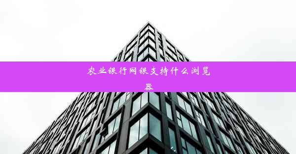 农业银行网银支持什么浏览器