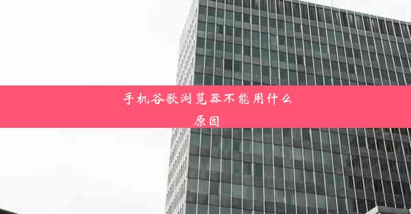 手机谷歌浏览器不能用什么原因