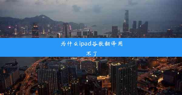 为什么ipad谷歌翻译用不了