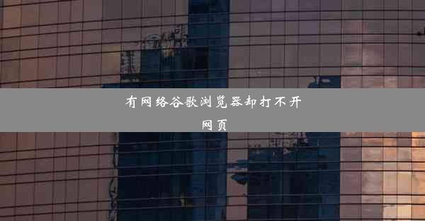 有网络谷歌浏览器却打不开网页