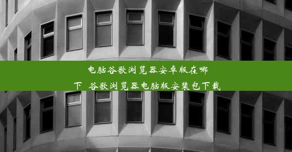 电脑谷歌浏览器安卓版在哪下_谷歌浏览器电脑版安装包下载