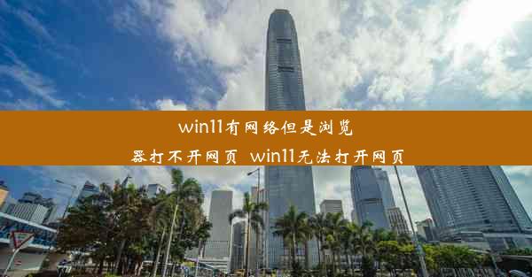 win11有网络但是浏览器打不开网页_win11无法打开网页