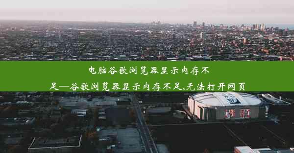 电脑谷歌浏览器显示内存不足—谷歌浏览器显示内存不足,无法打开网页