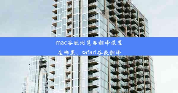 mac谷歌浏览器翻译设置在哪里、safari谷歌翻译