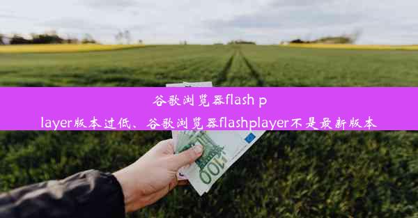 谷歌浏览器flash player版本过低、谷歌浏览器flashplayer不是最新版本