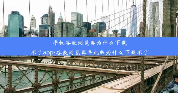 手机谷歌浏览器为什么下载不了app-谷歌浏览器手机版为什么下载不了