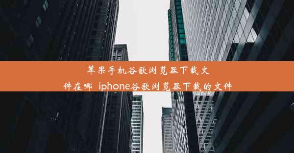 苹果手机谷歌浏览器下载文件在哪_iphone谷歌浏览器下载的文件