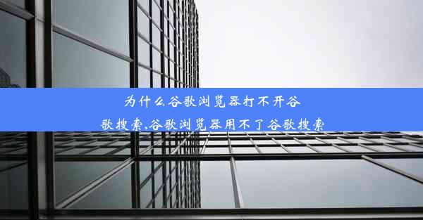 为什么谷歌浏览器打不开谷歌搜索,谷歌浏览器用不了谷歌搜索