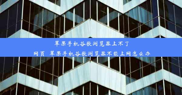 苹果手机谷歌浏览器上不了网页_苹果手机谷歌浏览器不能上网怎么办