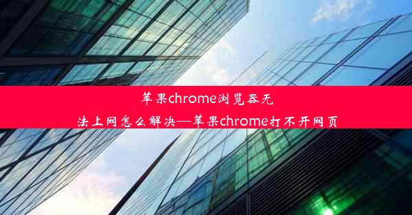 苹果chrome浏览器无法上网怎么解决—苹果chrome打不开网页