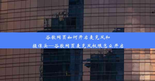 谷歌网页如何开启麦克风和摄像头—谷歌网页麦克风权限怎么开启