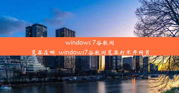 windows 7谷歌浏览器在哪_windows7谷歌浏览器打不开网页