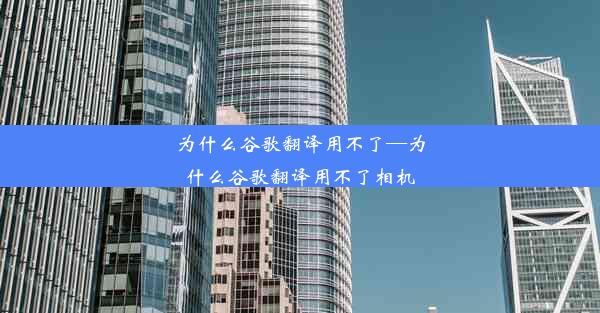 为什么谷歌翻译用不了—为什么谷歌翻译用不了相机