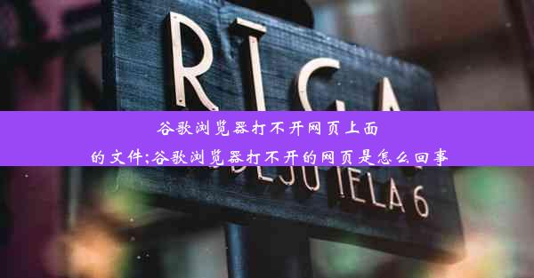 谷歌浏览器打不开网页上面的文件;谷歌浏览器打不开的网页是怎么回事