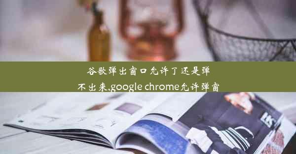 谷歌弹出窗口允许了还是弹不出来,google chrome允许弹窗