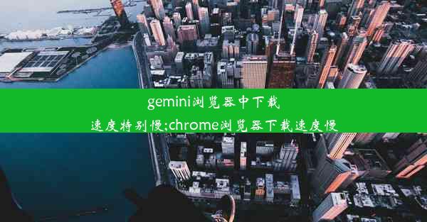 gemini浏览器中下载速度特别慢;chrome浏览器下载速度慢