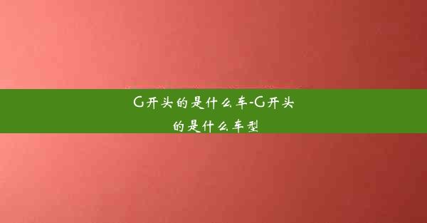 G开头的是什么车-G开头的是什么车型