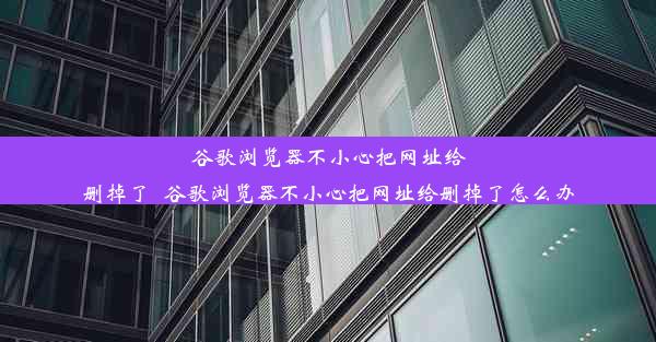 谷歌浏览器不小心把网址给删掉了_谷歌浏览器不小心把网址给删掉了怎么办