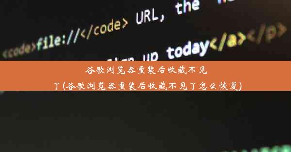 谷歌浏览器重装后收藏不见了(谷歌浏览器重装后收藏不见了怎么恢复)