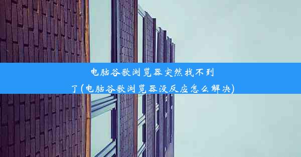 电脑谷歌浏览器突然找不到了(电脑谷歌浏览器没反应怎么解决)