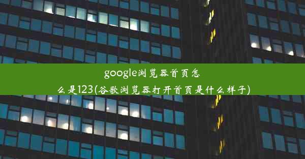 google浏览器首页怎么是123(谷歌浏览器打开首页是什么样子)