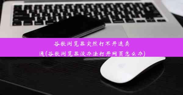 谷歌浏览器突然打不开速卖通(谷歌浏览器没办法打开网页怎么办)