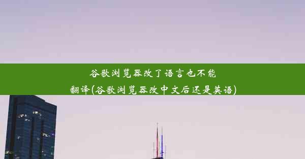 谷歌浏览器改了语言也不能翻译(谷歌浏览器改中文后还是英语)