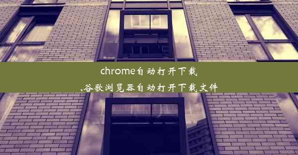 chrome自动打开下载,谷歌浏览器自动打开下载文件