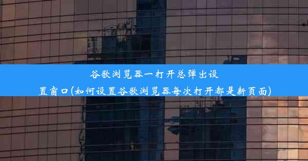 谷歌浏览器一打开总弹出设置窗口(如何设置谷歌浏览器每次打开都是新页面)