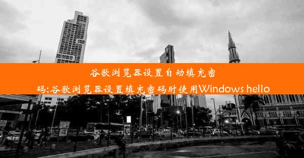 谷歌浏览器设置自动填充密码;谷歌浏览器设置填充密码时使用Windows hello