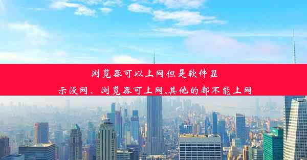 浏览器可以上网但是软件显示没网、浏览器可上网,其他的都不能上网