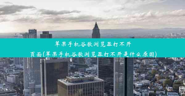 苹果手机谷歌浏览器打不开页面(苹果手机谷歌浏览器打不开是什么原因)