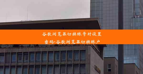 谷歌浏览器切换账号时设置密码-谷歌浏览器切换账户