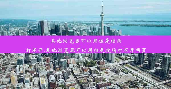 其他浏览器可以用但是搜狗打不开,其他浏览器可以用但是搜狗打不开网页