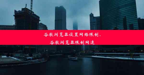 谷歌浏览器设置网络限制、谷歌浏览器限制网速